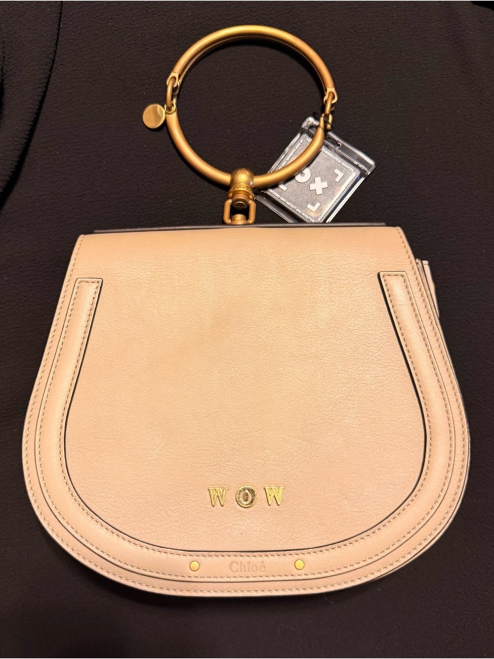 Authentic Chloe Calfskin Nile Bag with Crossbody Motty Grey
